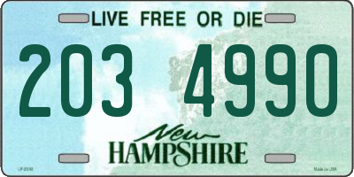NH license plate 2034990