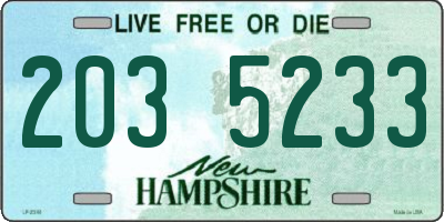 NH license plate 2035233