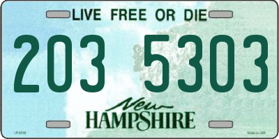 NH license plate 2035303