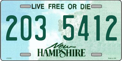 NH license plate 2035412