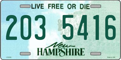 NH license plate 2035416