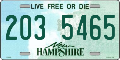NH license plate 2035465