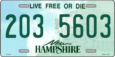 NH license plate 2035603