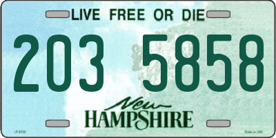 NH license plate 2035858
