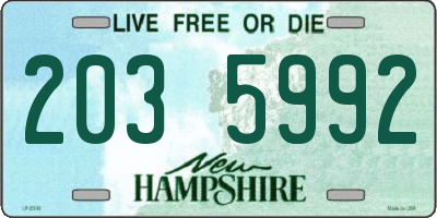NH license plate 2035992