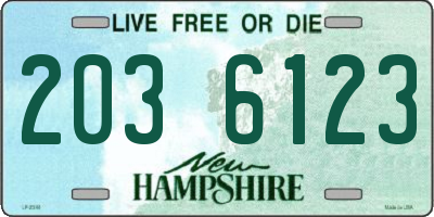 NH license plate 2036123
