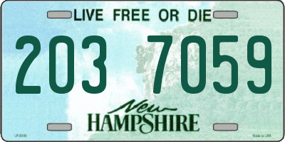 NH license plate 2037059