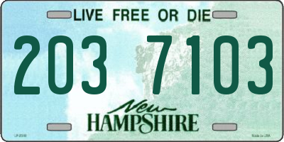 NH license plate 2037103