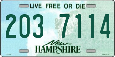 NH license plate 2037114