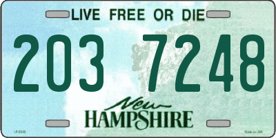 NH license plate 2037248