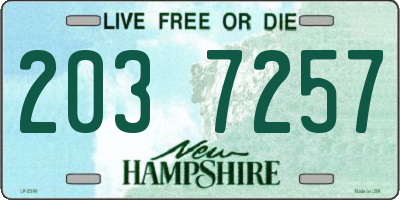 NH license plate 2037257