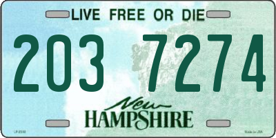 NH license plate 2037274
