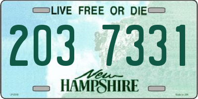 NH license plate 2037331