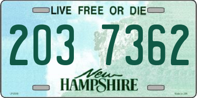 NH license plate 2037362