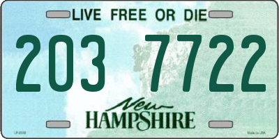 NH license plate 2037722