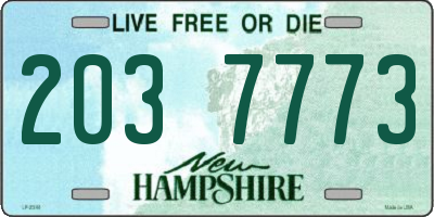 NH license plate 2037773