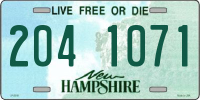 NH license plate 2041071