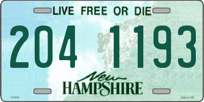 NH license plate 2041193