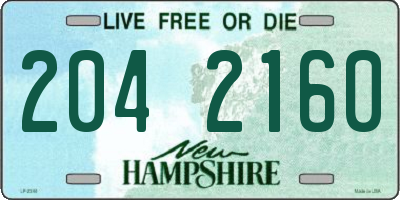 NH license plate 2042160