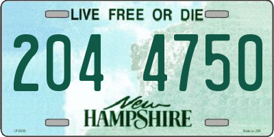 NH license plate 2044750