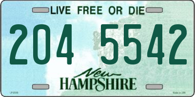 NH license plate 2045542