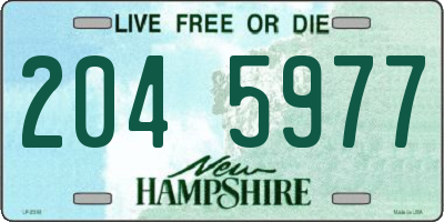 NH license plate 2045977