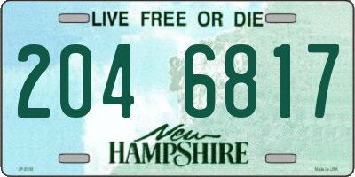 NH license plate 2046817