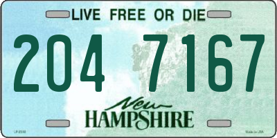 NH license plate 2047167