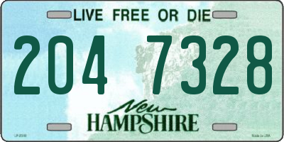 NH license plate 2047328