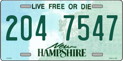 NH license plate 2047547