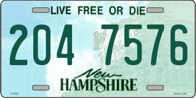 NH license plate 2047576