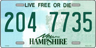 NH license plate 2047735