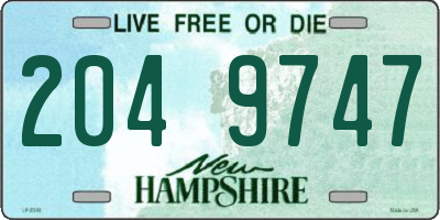 NH license plate 2049747