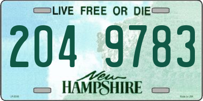 NH license plate 2049783