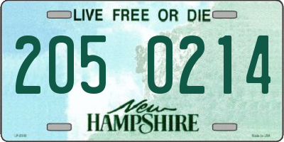 NH license plate 2050214
