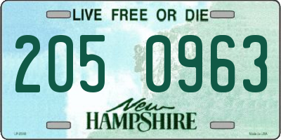 NH license plate 2050963