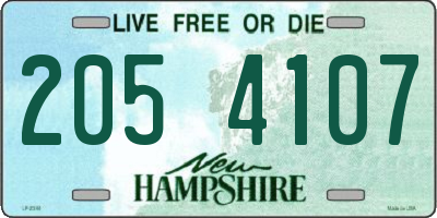 NH license plate 2054107