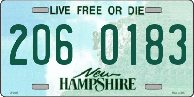 NH license plate 2060183