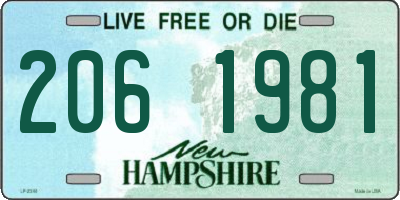 NH license plate 2061981