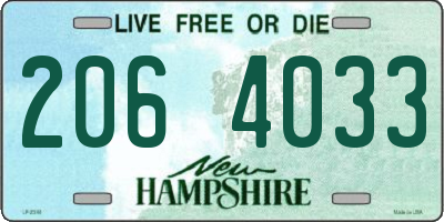 NH license plate 2064033