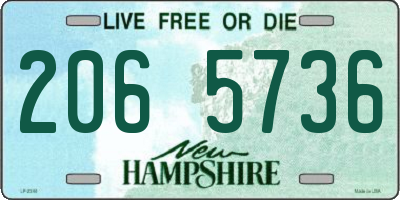 NH license plate 2065736