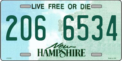 NH license plate 2066534