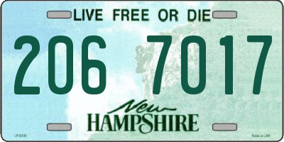 NH license plate 2067017