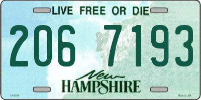 NH license plate 2067193