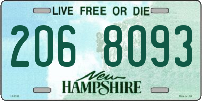NH license plate 2068093
