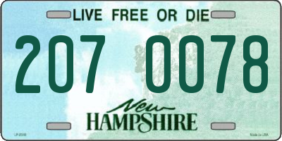 NH license plate 2070078