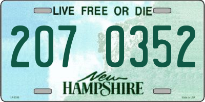 NH license plate 2070352