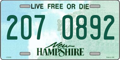 NH license plate 2070892