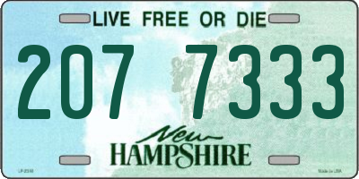 NH license plate 2077333
