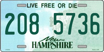 NH license plate 2085736